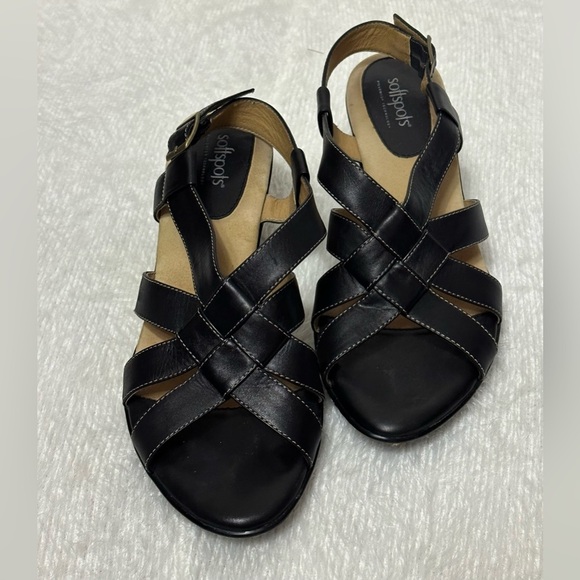Softspots Black Strappy Sandals with Ankle Strap 🖤 - Picture 2 of 7